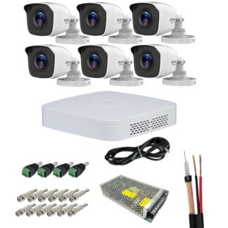 Sistem supraveghere Hikvision HiWatch, 6 camere, 3K 5MP, IR 20m, DVR 8 canele, Accesorii montaj incluse [1]