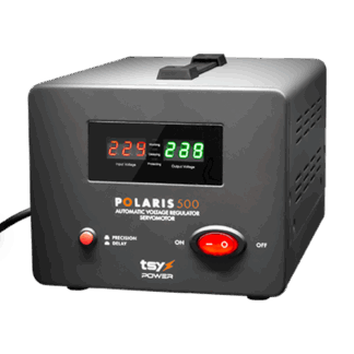 Regulator de tensiune cu servomotor TSY Power, 500VA, tensiune la intrare 150-260V, delay 6-180s AVR-POLARIS-500VA [1]