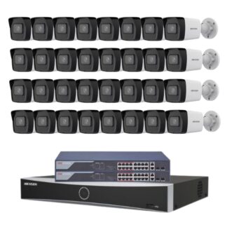 Sistem supraveghere profesional Hikvision, 32 camere, 4MP 2K, IR 30m, NVR 32 canale, Switch PoE, Vizualizare pe mobil, Functii inteligente [1]