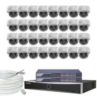 Sistem supraveghere profesional Hikvision, 32 camere, 4MP 2K, IR 30m, NVR 32 canale, Switch PoE, Functii inteligente [1]