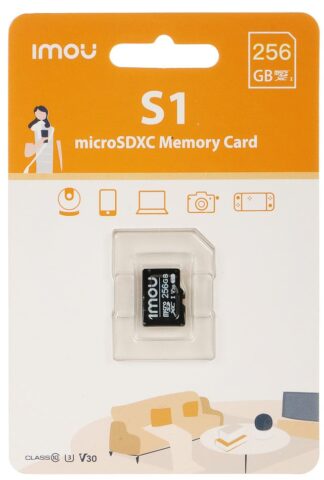 Card de memorie microSD iMOU S1, 256 GB, U3, V30 38/95 MB/s, 3D TLC, potrivit pentru supraveghere video, ST2-256-S1 MICROSD256-IMOU [1]