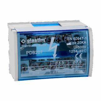 Bloc de distributie electrica, 2x7 poli, 125A - Plastim PDB207