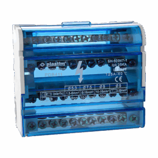 Bloc de distributie electrica, 4x11 poli, 125A - Plastim PDB411