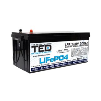 Acumulator LiFePo4 12.8V 300A 522x240x220mm BMS, bluetooth, M8 TED Electric - TED007438