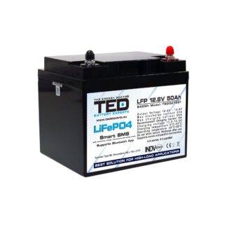 Acumulator LiFePo4 12.8V 50A, BMS, bluetooth, M6 TED Electric - TED007391 [1]