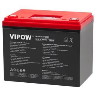 Acumulator LifePO4 Vipow, 12V 100Ah, Bluetooth - BAT0499 [1]