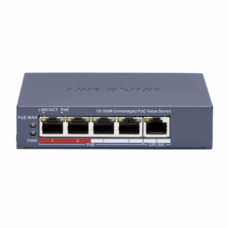 Switch Hikvision, 4 porturi, Fast Ethernet, fara management, PoE, capacitate switching 1 Gbps - DS-3E0105P-E/M(C) [1]