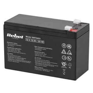 Acumulator stationar AGM VRLA 12V 7.5AH Rebel BAT0403 [1]