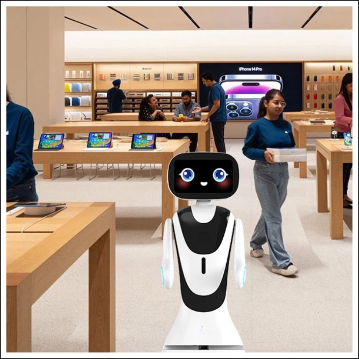 Robot inteligent TIMO, asistent AI pentru birou si receptie, ecran tactil HD 13.3”, interactiune vocala in limba romana, recunoastere faciala, navigatie autonoma LiDAR, ghidare vizitatori, management check-in, autonomie 8 ore, Android [1]