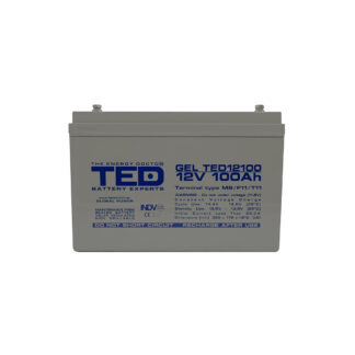 Acumulator 12V GEL Deep Cycle Solar, Dimensiuni 330 x 173 x 212 mm, Baterie 12V 100Ah M8, TED Electric TED004147 [1]