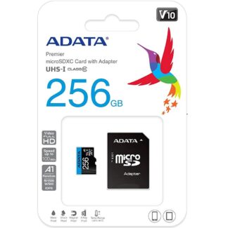 Card MicroSD ADATA, 256GB, UHS-I, Class 10, A1 -AUSDX256GUICL10A1 [1]