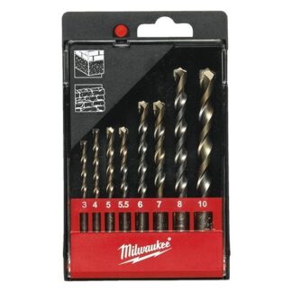 Set de 8 burghie pentru beton, 3-10mm, tija cilindrica - Milwaukee MLWK-4932480158 [1]