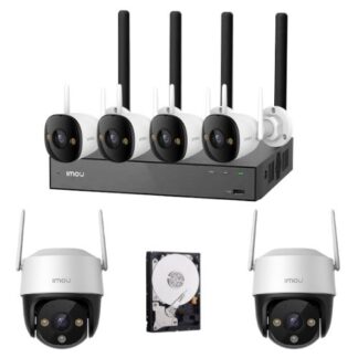 Kit supraveghere Wi-Fi IMOU pentru casa, 4 camere fixe + 2 camere rotative, 5MP, Iluminare duala, Alarma, Microfon, Difuzor, HDD 1TB