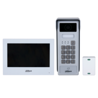 Kit videointerfon Dahua KTX03 S2 2 fire cu Wi-Fi, ecran touchscreen 7 inch 1024x600, camera 2MP, IR, control acces cu card si parola, aplicatie mobila, IP65 IK08, KTX03