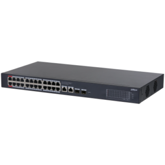 Switch 28 porturi Dahua, 24x porturi PoE Gigabit, 2x RJ45 Gigabit uplink, 2x SFP Gigabit, Smart Managed, Watchdog, CS4228-24GT-240 [1]