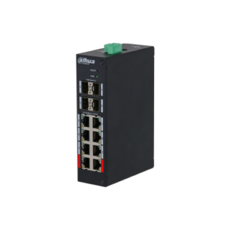 Switch PoE Dahua 12 Port, PoE 8x RJ45 10/100, Uplink: 4x SFP 1000, 120 W, Cloud management, HS4412-8ET-120 [1]