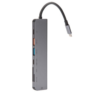 Hub USB-C 7 in 1, HDMI 4K 30Hz, USB 3.2 10Gbps, USB-C PD 100W, SD/MicroSD, carcasa aluminiu, Plug & Play, PMH9997B [1]