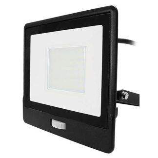 Reflector LED, V-tac,  SMD 50W 6400K IP65 cu senzor de miscare - negru