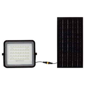 Reflector cu incarcare solara 10w 800lm 6400k - negru, SKU-7823