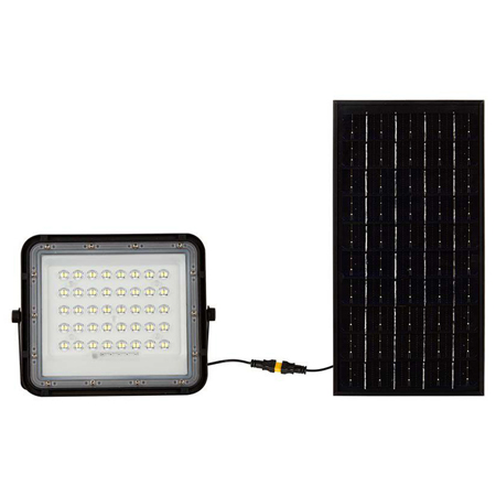 Reflector cu incarcare solara 10w 800lm 6400k - negru, SKU-7823 - imagine 2