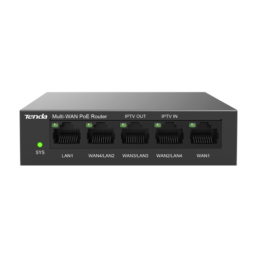 Router 5 x RJ45 1G (4 x PoE Out 802.3af/at), Multi-WAN, Cloud Managed - TENDA TND-G0-5G-PoE