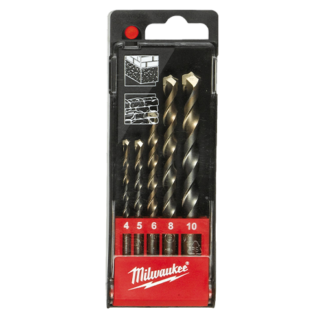 Set de 5 burghie pentru beton, 4mm, 5mm, 6mm, 8mm, 10mm, tija cilindrica - Milwaukee MLWK-4932480157 [1]