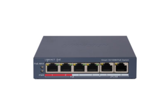 Switch smart cu 6 porturi Hikvision DS-3E1106P-EI, 14 Gbps, 10.42 Mpps, PoE, 2000 MAC, 60W, cu management [1]