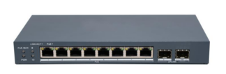 Switch Hikvision, PoE, 8 porturi Gigabit + 2 porturi SFP, 80W, VLAN, 300m, management web, DS-3E1510P-EI/M-8P2F [1]