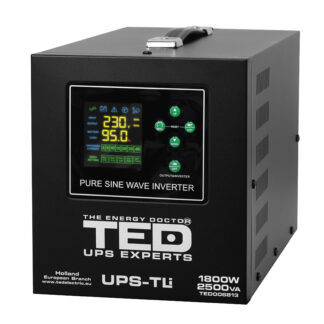 UPS 2500VA/1800W runtime extins LiFePO4 utilizeaza doi acumulatori (neinclusi) TED Electric - TED006813 [1]