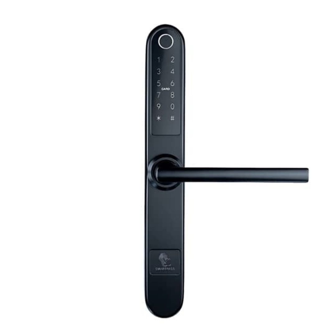Yala inteligenta Monaco Black cu amprenta si Wi-Fi control din telefon, pentru casa/hoteluri, Bluetooth, PIN, RFID, alexa, pentru usi PVC si aluminiu [1]