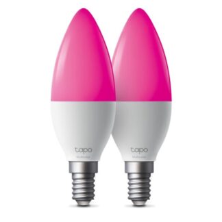 Bec inteligent TP-Link Tapo L430C 2 Pack, multicolor, B38, E14, 470 lm, 2500K-6500K, WiFi 2.4GHz, Bluetooth, 4.8W [1]