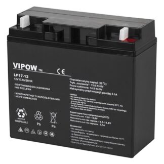 Acumulator stationar AGM VRLA VIPOW 12V 17Ah, baterie plumb acid etansa pentru UPS, CCTV, alarma, control acces, borne F3 [1]