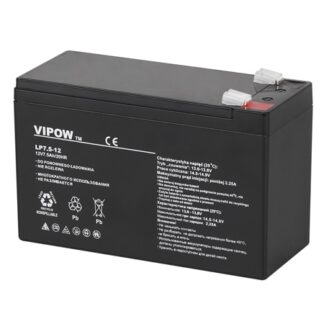 Acumulator stationar AGM VRLA VIPOW 12V 7.5Ah, baterie plumb acid etansa pentru UPS, alarma, CCTV, interfon, borne F2 [1]