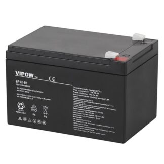 Acumulator stationar AGM VRLA VIPOW 12V 12Ah, baterie plumb acid etansa pentru UPS, CCTV, alarma, control acces, borne F2 [1]
