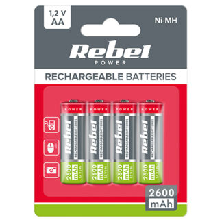 Acumulatori Rebel Power,  Ni-MH AA R6 2600mAh blister 4 buc, BAT2012 [1]