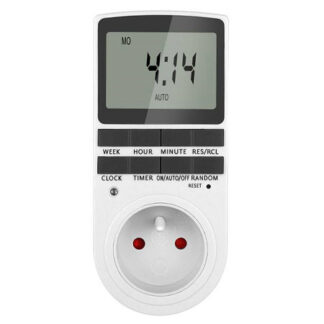 Priza digitala programabila 230V, 16A, 3680W, LCD, 8 butoane, alba, RTV0400049 [1]