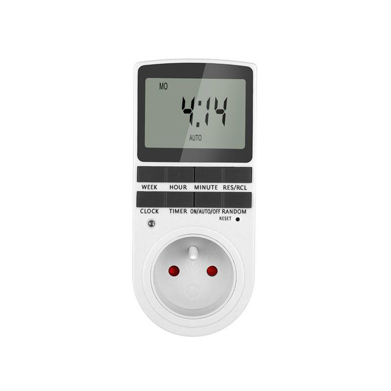 Priza digitala programabila 230V, 16A, 3680W, LCD, 8 butoane, alba, RTV0400049