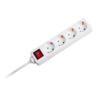 Prelungitor V-tac,  4 cai cu intrerupator, 1.5 m, 3G1.5 mm², alb, SKU-8764 [1]