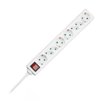 Prelungitor V-tac, 8 cai cu intrerupator, 1.5 m, 3G1.5 mm², alb, SKU-8772 [1]