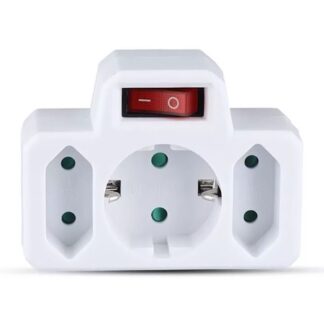 Adaptor V-tac,  3 prize cu intrerupator 2x2.5A si 1x16A max 3680W, SKU-8788 [1]