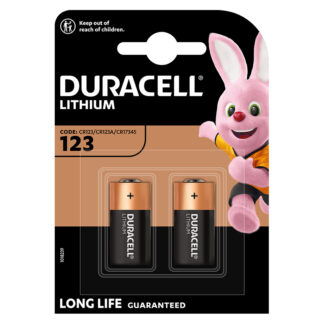 Baterii Litiu 3V CR123A 1400mAh, Dimensiuni 16.8 x 34.55 mm DuraCell Blister 2, A0115140