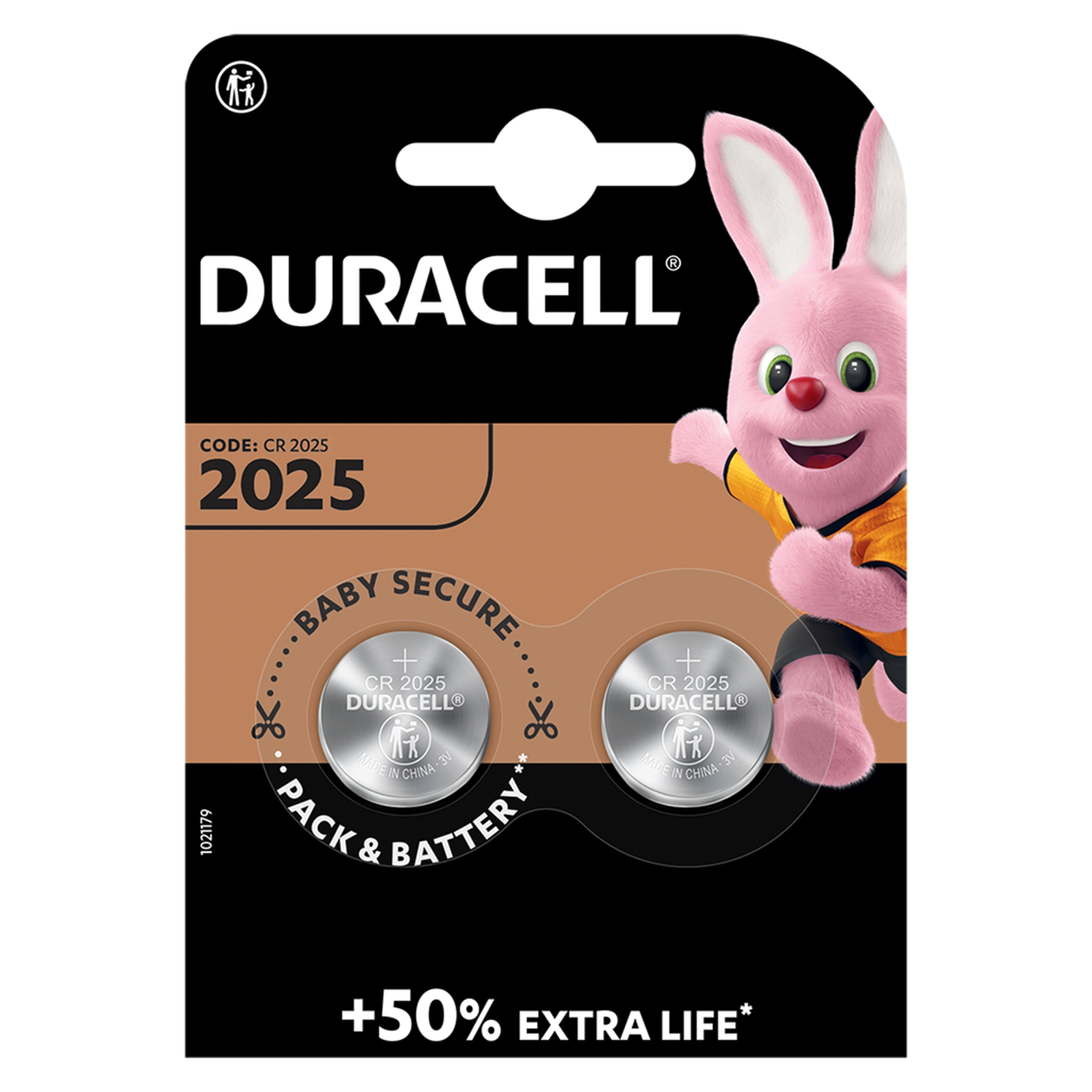 Baterie  DuraCell Litiu 3V CR2025 165mAh, Dimensiuni 20 x 2.5 mm Blister 2 - imagine 2