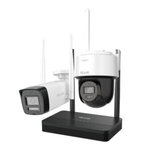 RESIGILAT-Kit supraveghere IP Wireless Hikvision HiLook IKS-2044BPH-PH/W, 1x camera dome, 1x camera bullet, 4MP, Audio, NVR 4 canale