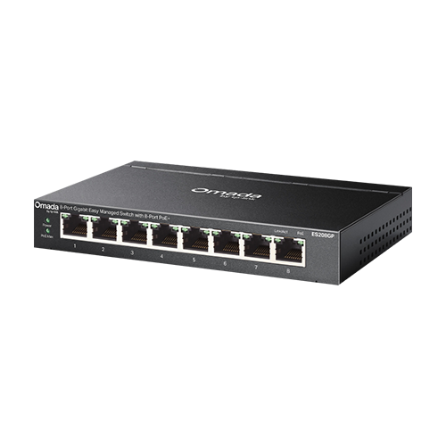 Switch Easy Managed Omada ES208GP, 8 porturi Gigabit PoE+, buget PoE 64W, management cloud Omada, VLAN, QoS, IGMP Snooping, carcasa metalica - imagine 4