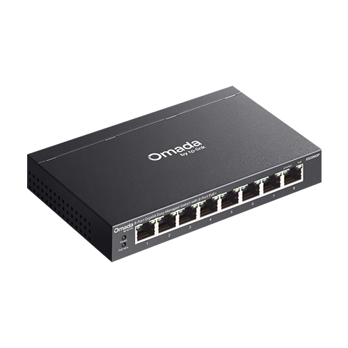 Switch Easy Managed Omada ES208GP, 8 porturi Gigabit PoE+, buget PoE 64W, management cloud Omada, VLAN, QoS, IGMP Snooping, carcasa metalica - imagine 2