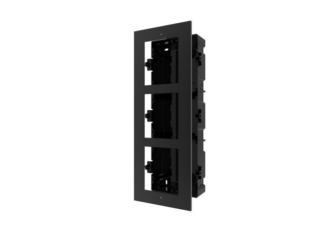 Panou frontal Hikvision pentru 3 module videointerfon modular, negru, montaj incastrat, DS-KD-ACF3-BK [1]