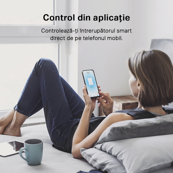 Intrerupator inteligent TP-Link Tapo S210, 1 buton, 868MHz, baterii AAA, necesita Hub Tapo