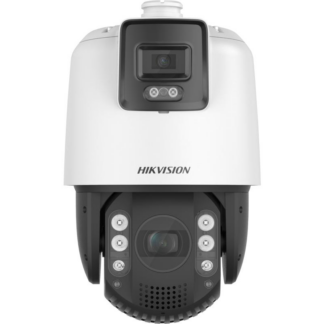 Camera supraveghere IP Hikvision TandemVu Speed Dome 4MP + 4MP, IR 200m, lumina alba 30m, lentila fixa 4mm + varifocala 5.9-188.8mm, zoom optic 32x, alarma audio-vizuala, Hi-PoE, microSD 256GB - DS-2SE7C432MW-AEB(14F1)(P3)