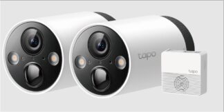 Kit camere supraveghere IP WiFi TP-Link Tapo C420S2, 2 camere 2K QHD, IR 15m, lentila fixa 3.18mm, microfon si difuzor, alarma sonora si luminoasa, AI, baterie, microSD [1]