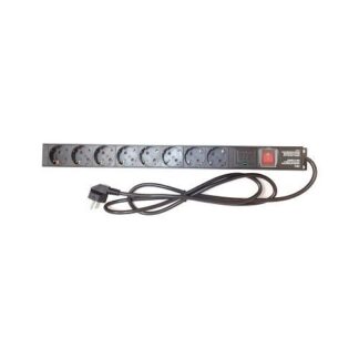 PDU 19 inch PXW, 1U, 8 prize Schuko, metal, cablu 2m, intrerupator, protectie supratensiune, negru - LEO-PDU-U08V-M1U-B2.0-10A [1]